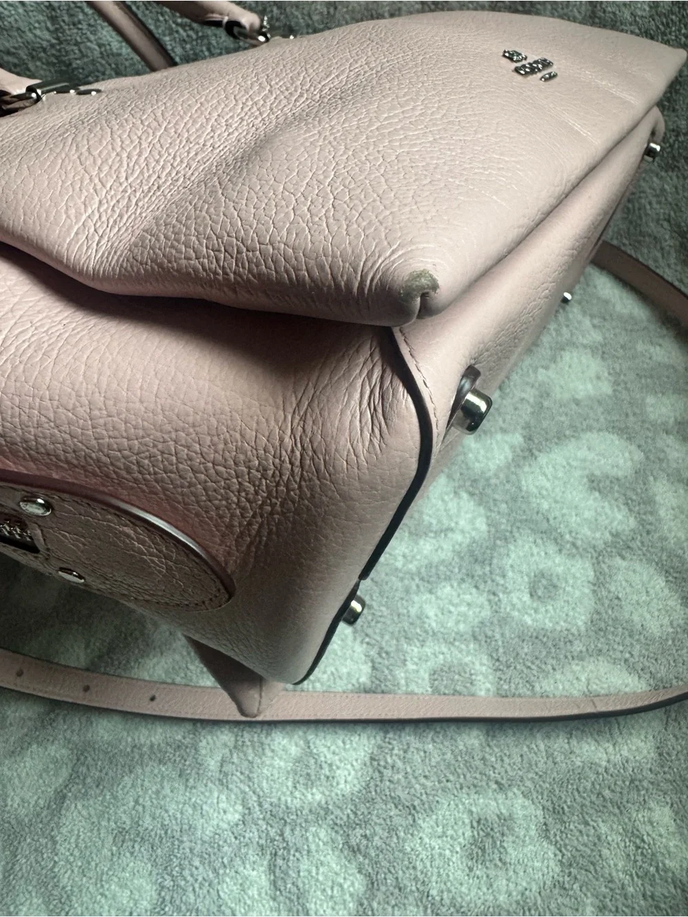 Coach Drew Blossom Pink Leather Satchel with Strap